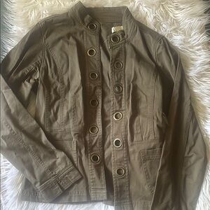 Lightweight Green Jacket with Large Grommets